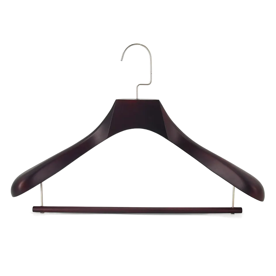 WH020 Luxury  Wooden top suit hanger with bar
