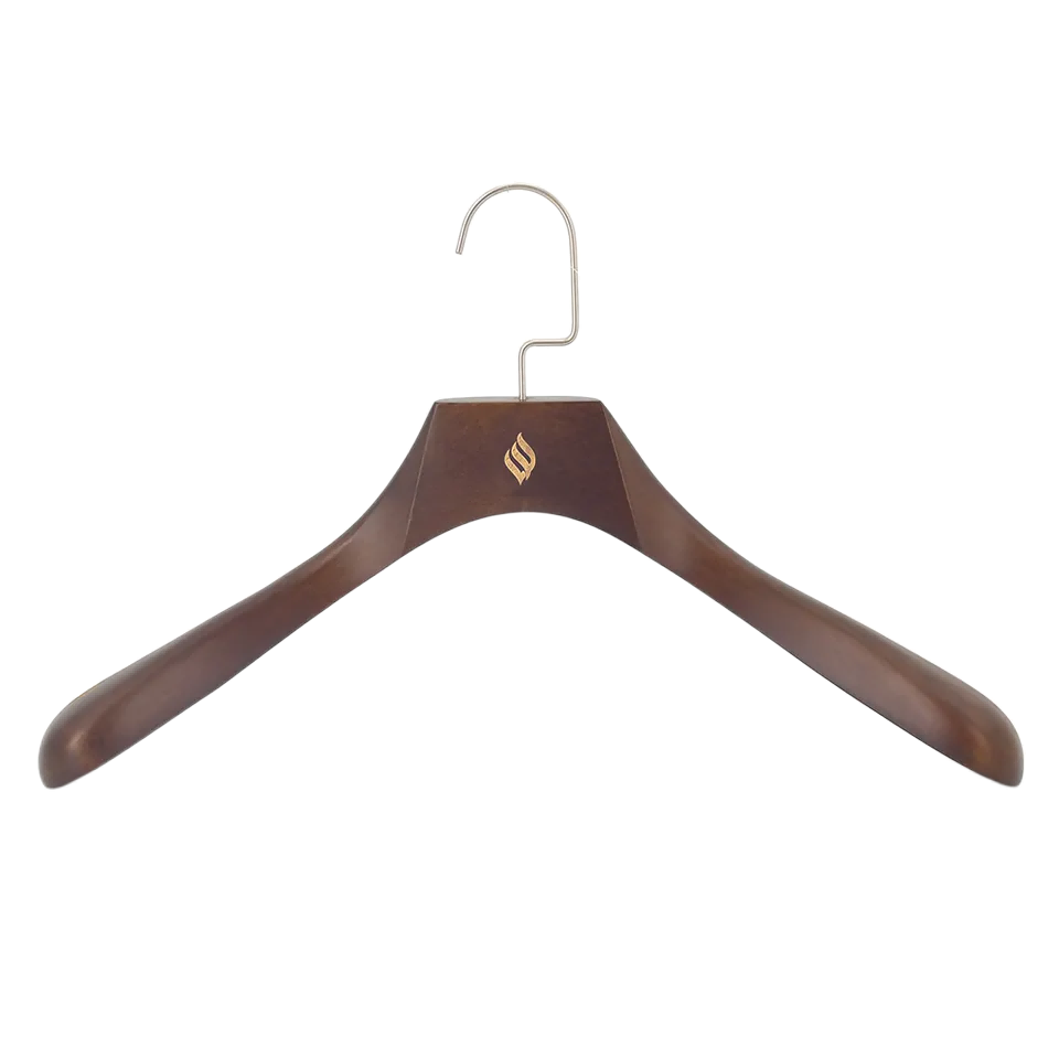 WH020 Luxury  Wooden top suit hanger with bar